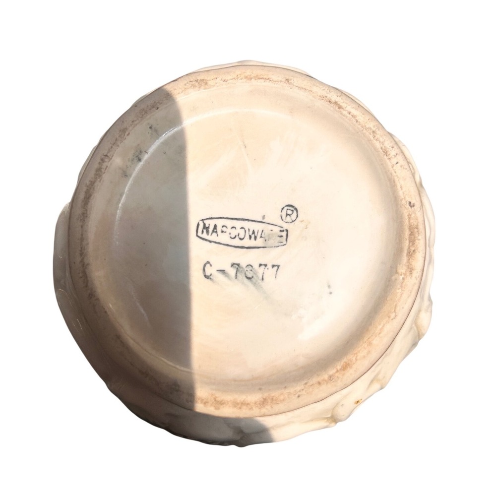 Vintage Napcoware C-7877 Ceramic Planter Gold Bronze Textured Crater Vase 4in - Picture 5 of 7